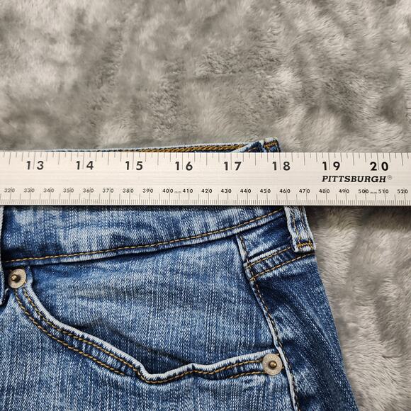 Torrid Skirt Womens 14 Blue Stretch Denim A-Line Midi Front Slit Raw Hem Casual - Picture 2 of 11